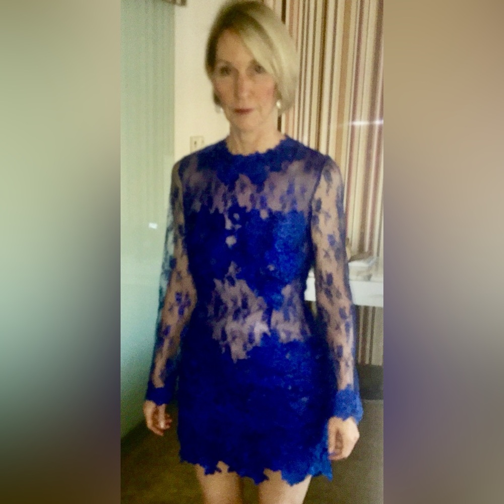 Issue New York Blue Lace Mini Dress
